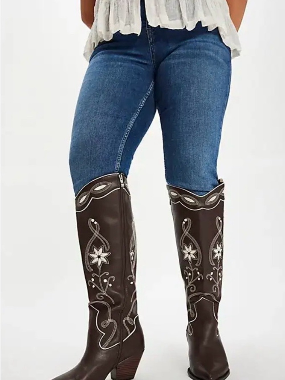 Free People Aviva Wide-Calf Western Boots